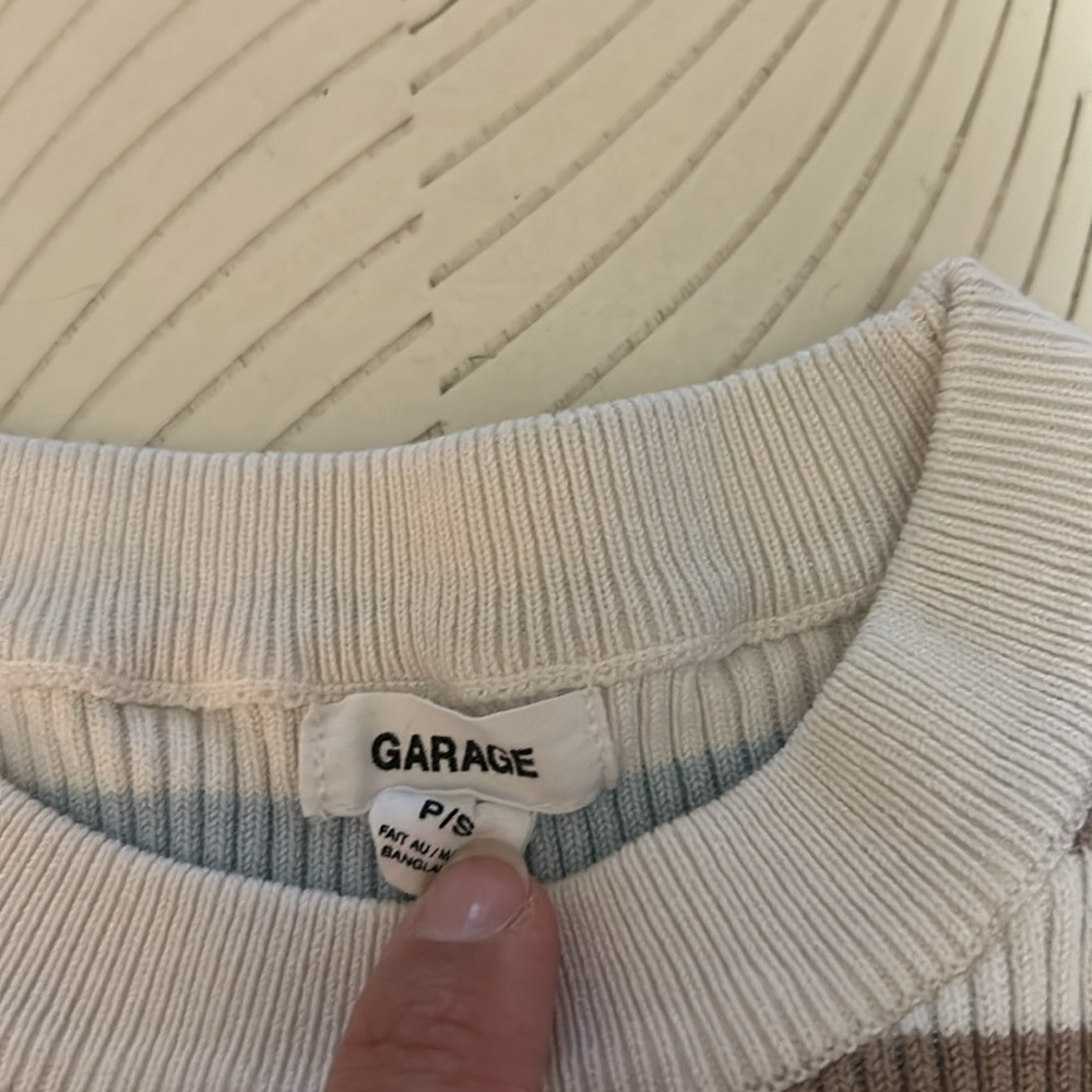 Garage Ribbed Knit Top in Cream - Picture 2 of 5